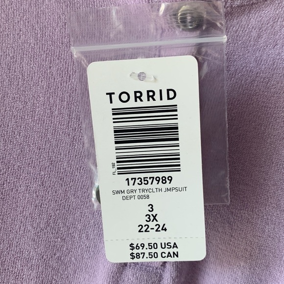NWT TORRID Purple Henley Terry Cloth Jumpsuit - Picture 7 of 11